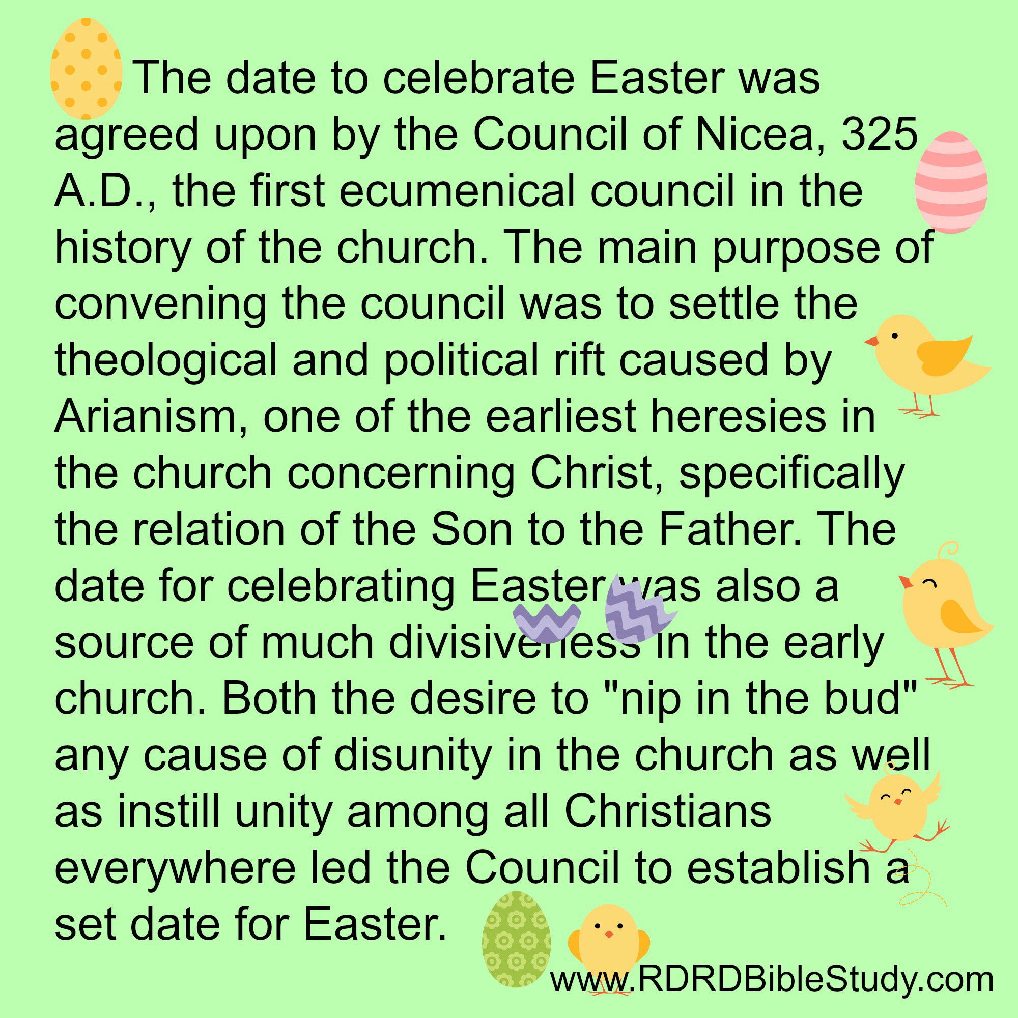 RDRD Bible Study When Easter Council of Nicaea