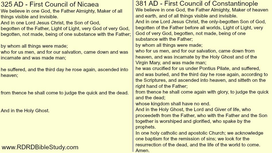 RDRD Bible Study Nicene Creed 325 And 381