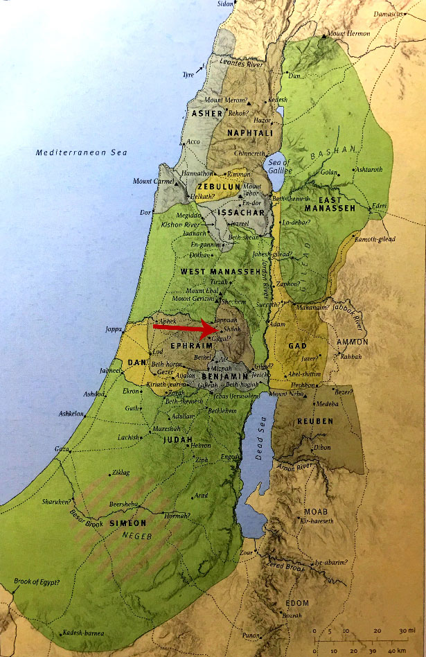 RDRD Bible Study OT Map Shiloh Highlighted